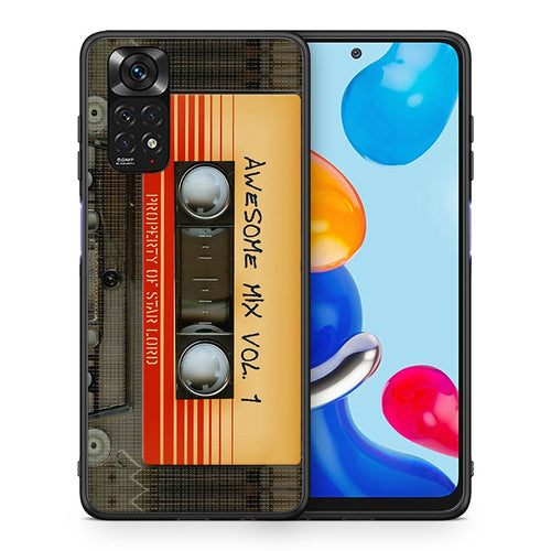 Θήκη Xiaomi Redmi Note 11 Awesome Mix από τη Smartfits με σχέδιο στο πίσω μέρος και μαύρο περίβλημα | Xiaomi Redmi Note 11 Awesome Mix case with colorful back and black bezels