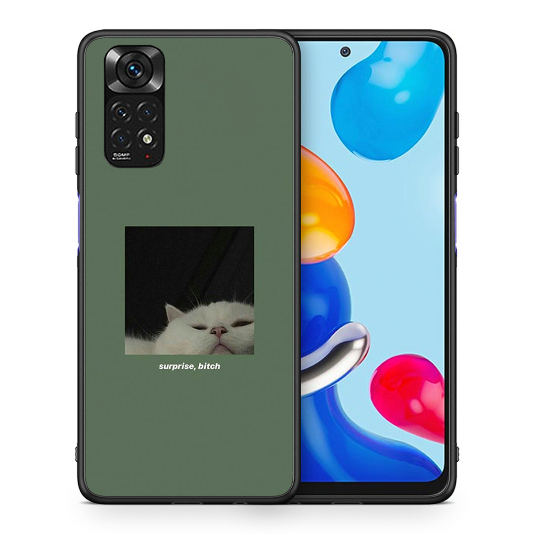 Θήκη Xiaomi Redmi Note 11 Bitch Surprise από τη Smartfits με σχέδιο στο πίσω μέρος και μαύρο περίβλημα | Xiaomi Redmi Note 11 Bitch Surprise case with colorful back and black bezels