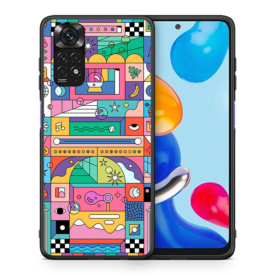 Θήκη Xiaomi Redmi Note 11 Bubbles Soap από τη Smartfits με σχέδιο στο πίσω μέρος και μαύρο περίβλημα | Xiaomi Redmi Note 11 Bubbles Soap case with colorful back and black bezels