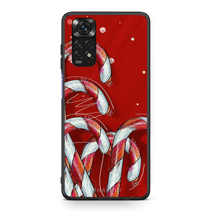 Xiaomi Redmi 10 / Redmi Note 11 4G Candy Cane Χριστουγεννιάτικη Θήκη από τη Smartfits με σχέδιο στο πίσω μέρος και μαύρο περίβλημα | Smartphone case with colorful back and black bezels by Smartfits