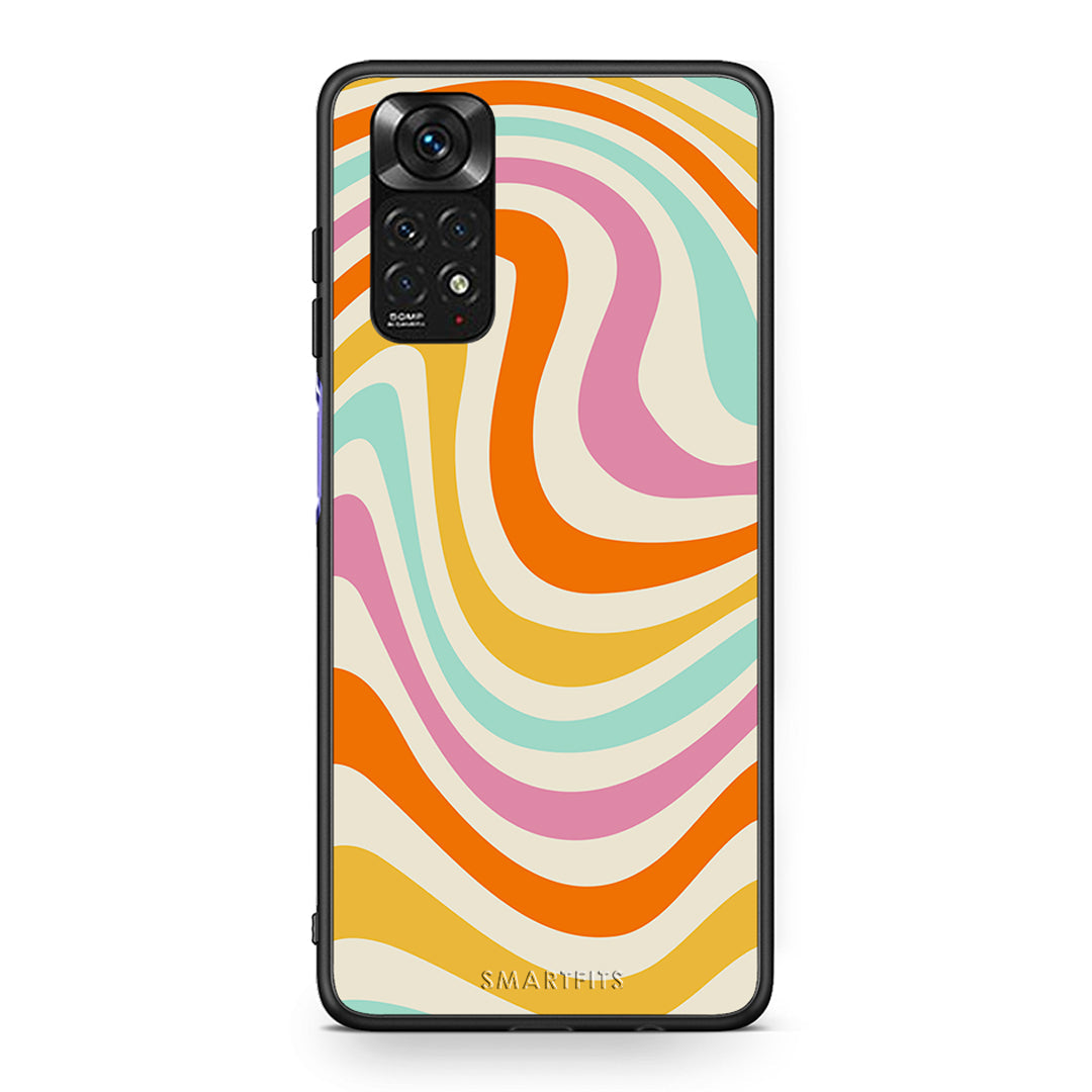 Xiaomi Redmi Note 11 Colourful Waves θήκη από τη Smartfits με σχέδιο στο πίσω μέρος και μαύρο περίβλημα | Smartphone case with colorful back and black bezels by Smartfits