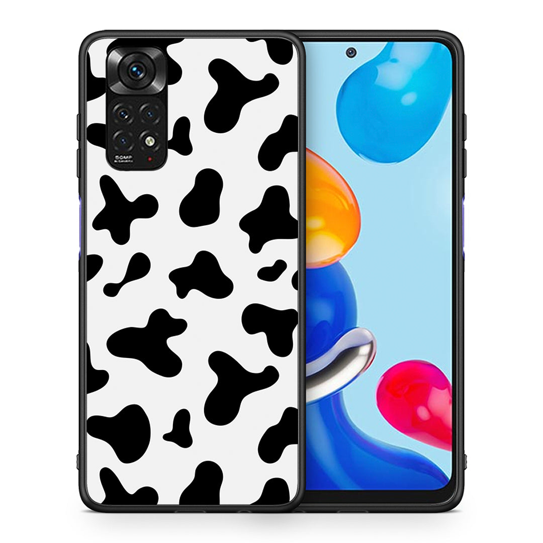 Θήκη Xiaomi Redmi Note 11 Cow Print από τη Smartfits με σχέδιο στο πίσω μέρος και μαύρο περίβλημα | Xiaomi Redmi Note 11 Cow Print case with colorful back and black bezels