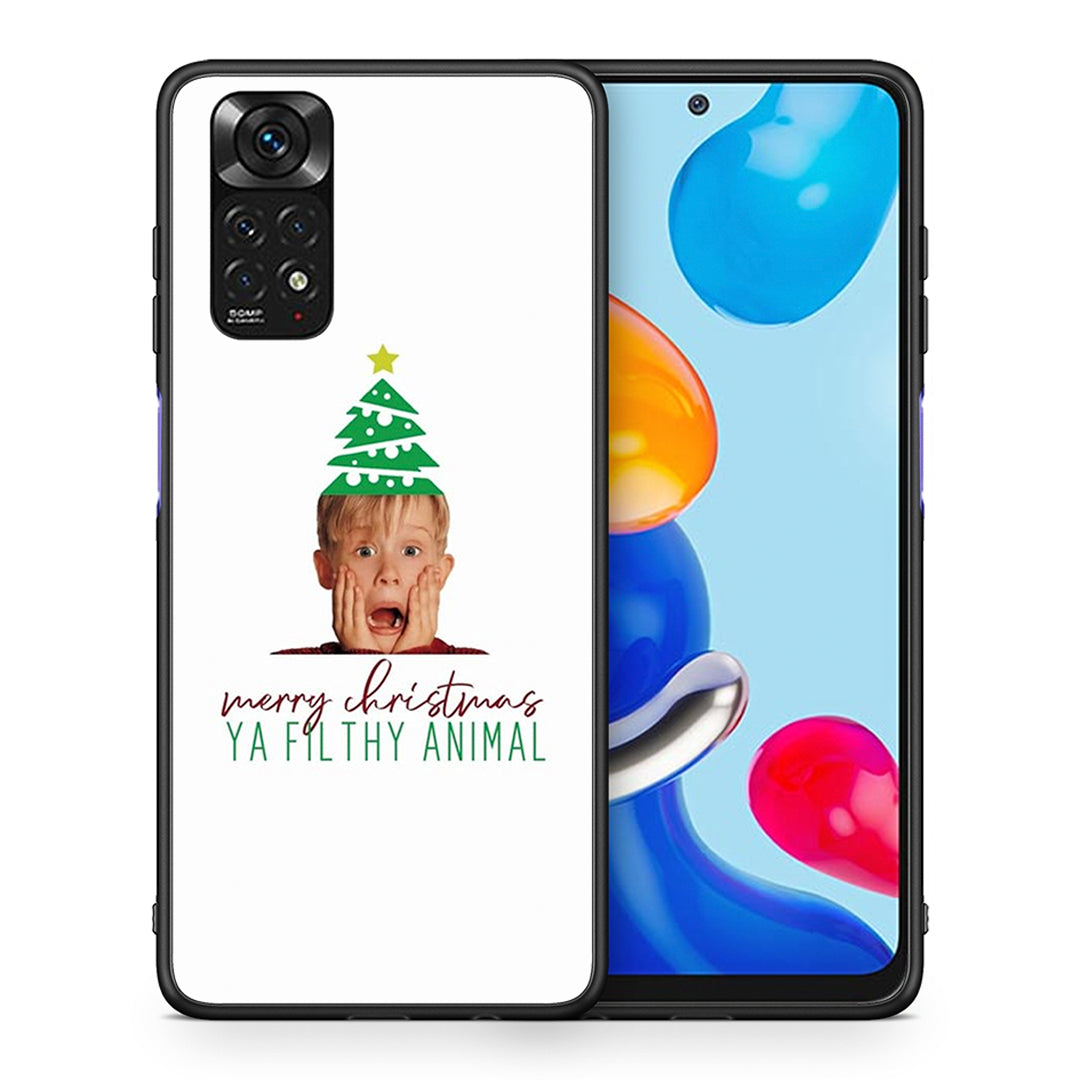Χριστουγεννιάτικη Θήκη Xiaomi Redmi 10 / Redmi Note 11 4G Filthy Animal από τη Smartfits με σχέδιο στο πίσω μέρος και μαύρο περίβλημα | Xiaomi Redmi 10 / Redmi Note 11 4G Filthy Animal case with colorful back and black bezels