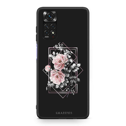 4 - Xiaomi Redmi Note 11 Frame Flower case, cover, bumper