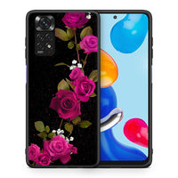 Thumbnail for Θήκη Xiaomi Redmi Note 11 Red Roses Flower από τη Smartfits με σχέδιο στο πίσω μέρος και μαύρο περίβλημα | Xiaomi Redmi Note 11 Red Roses Flower case with colorful back and black bezels
