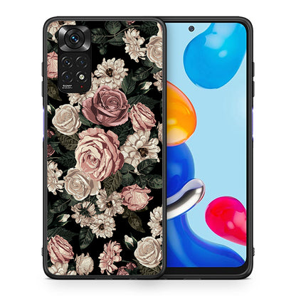 Θήκη Xiaomi Redmi Note 11 Wild Roses Flower από τη Smartfits με σχέδιο στο πίσω μέρος και μαύρο περίβλημα | Xiaomi Redmi Note 11 Wild Roses Flower case with colorful back and black bezels