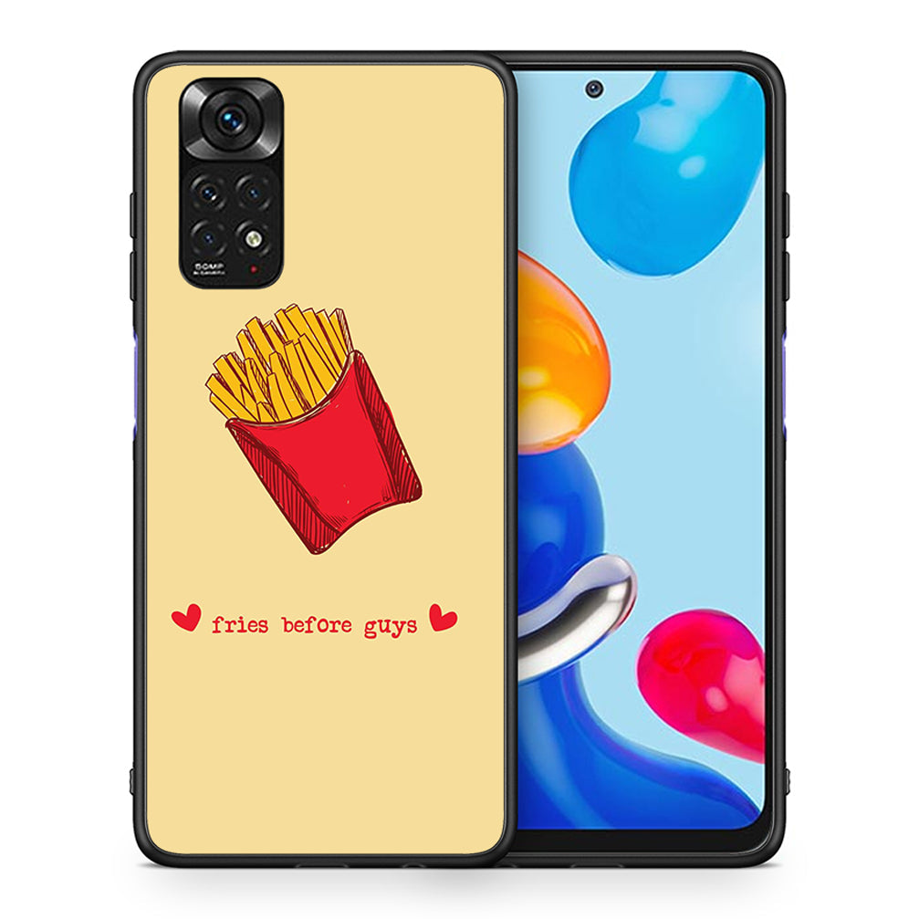 Θήκη Αγίου Βαλεντίνου Xiaomi Redmi Note 11 Fries Before Guys από τη Smartfits με σχέδιο στο πίσω μέρος και μαύρο περίβλημα | Xiaomi Redmi Note 11 Fries Before Guys case with colorful back and black bezels