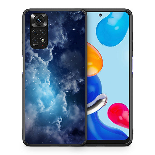 Θήκη Xiaomi Redmi Note 11 Blue Sky Galaxy από τη Smartfits με σχέδιο στο πίσω μέρος και μαύρο περίβλημα | Xiaomi Redmi Note 11 Blue Sky Galaxy case with colorful back and black bezels