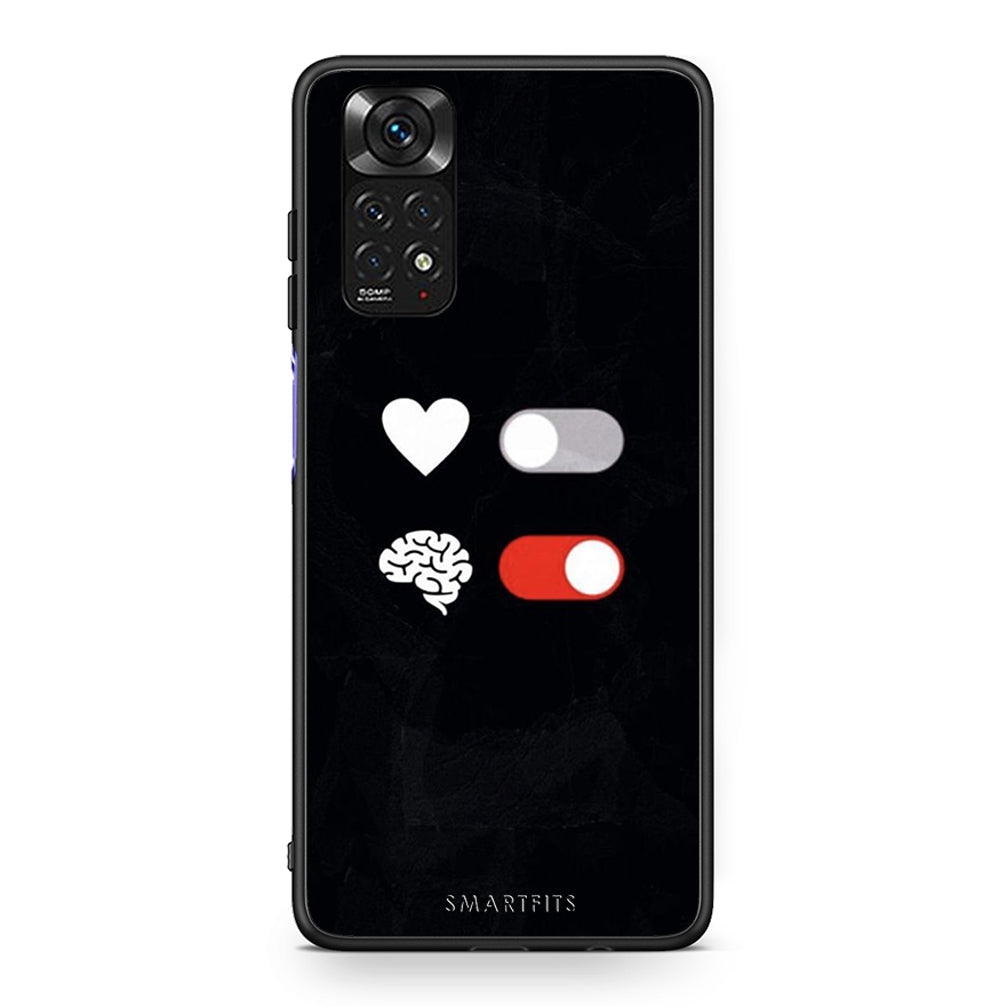 Xiaomi Redmi Note 11 Heart Vs Brain Θήκη Αγίου Βαλεντίνου από τη Smartfits με σχέδιο στο πίσω μέρος και μαύρο περίβλημα | Smartphone case with colorful back and black bezels by Smartfits