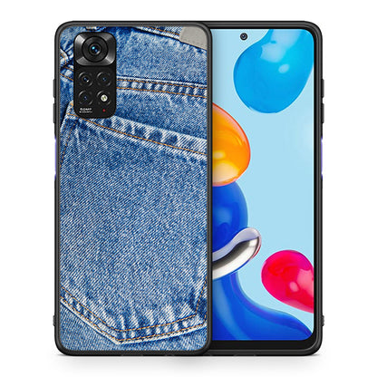 Θήκη Xiaomi Redmi Note 11 Jeans Pocket από τη Smartfits με σχέδιο στο πίσω μέρος και μαύρο περίβλημα | Xiaomi Redmi Note 11 Jeans Pocket case with colorful back and black bezels