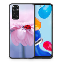 Thumbnail for Θήκη Xiaomi Redmi Note 11 Ladybug Flower από τη Smartfits με σχέδιο στο πίσω μέρος και μαύρο περίβλημα | Xiaomi Redmi Note 11 Ladybug Flower case with colorful back and black bezels