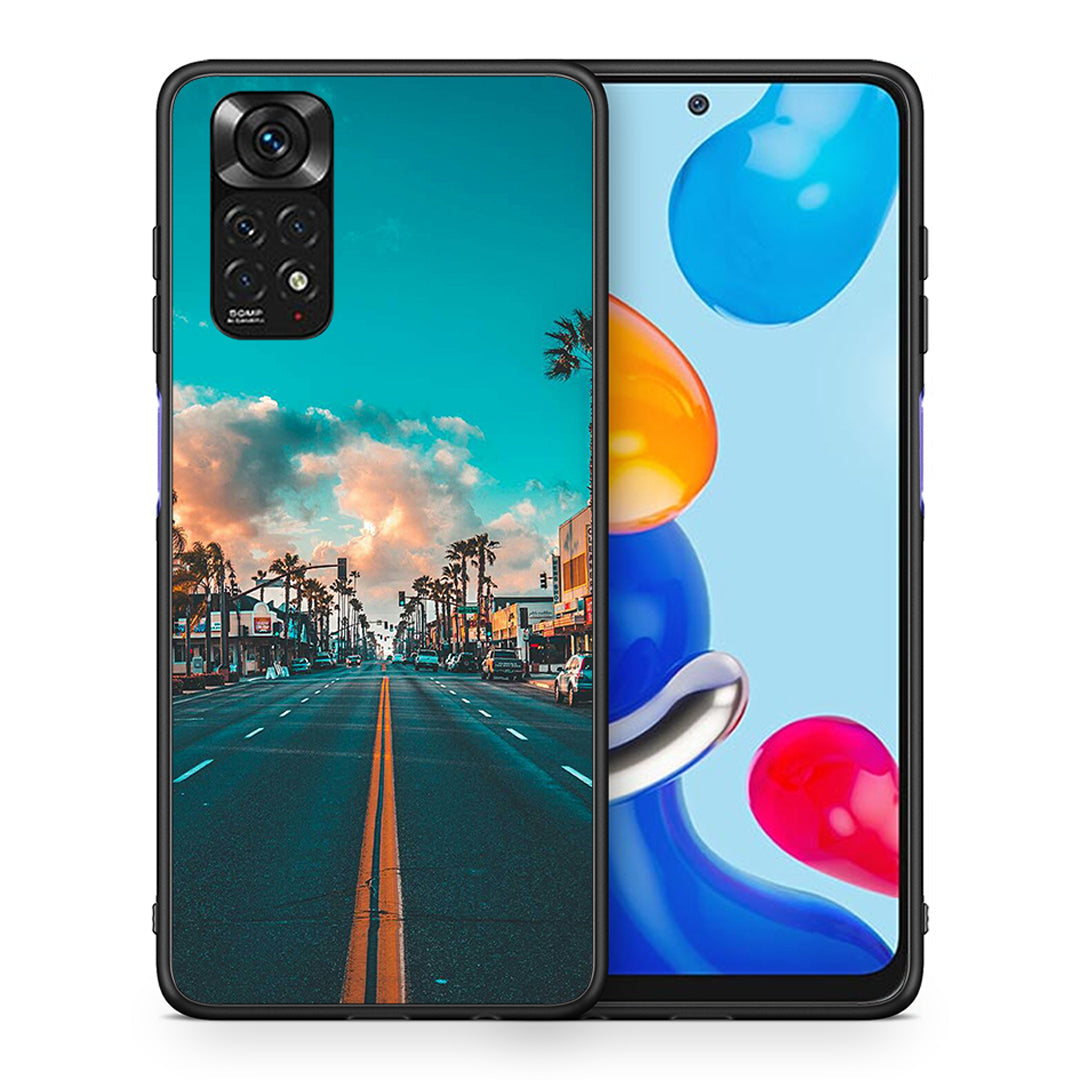 Θήκη Xiaomi Redmi Note 11 City Landscape από τη Smartfits με σχέδιο στο πίσω μέρος και μαύρο περίβλημα | Xiaomi Redmi Note 11 City Landscape case with colorful back and black bezels