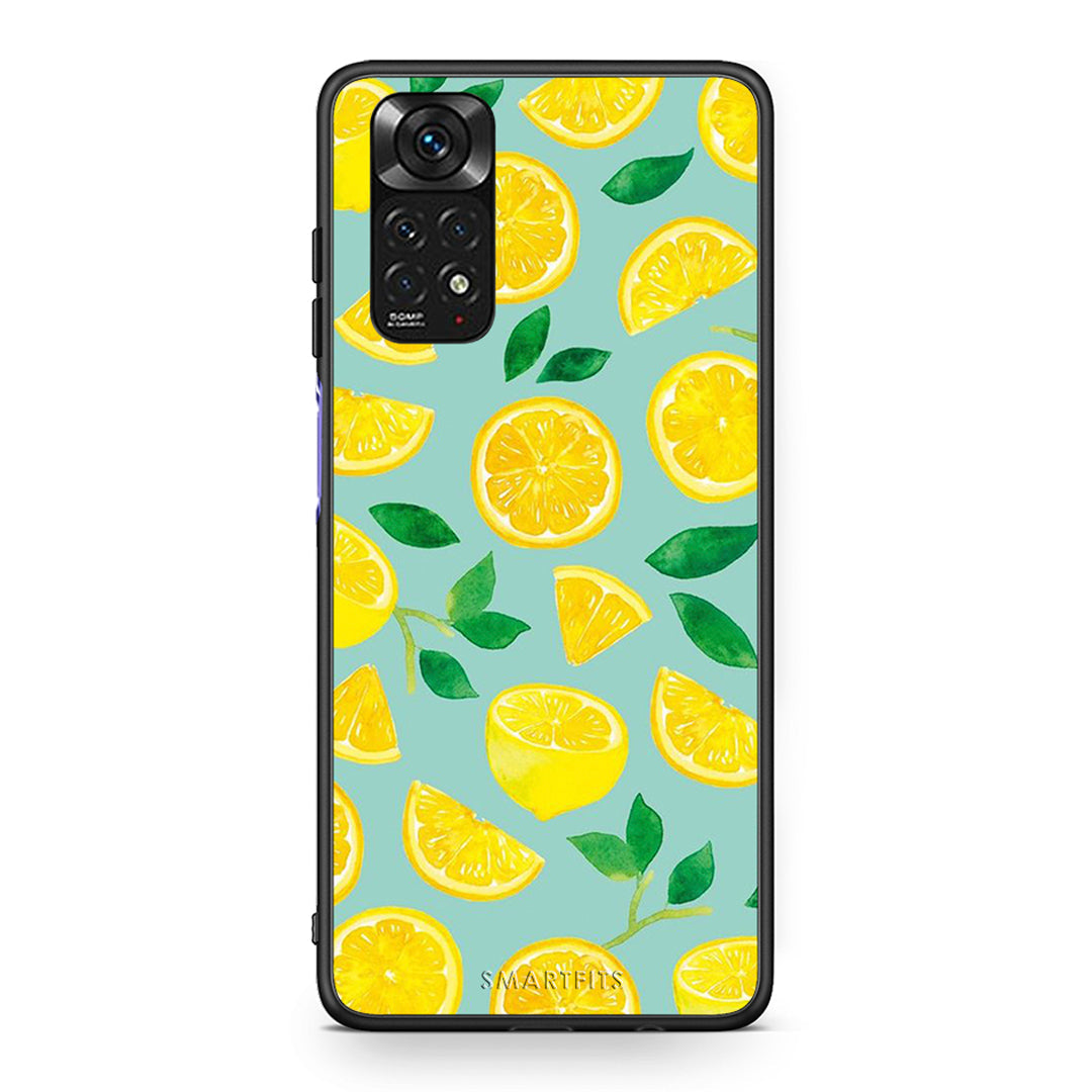 Xiaomi Redmi Note 11 Lemons θήκη από τη Smartfits με σχέδιο στο πίσω μέρος και μαύρο περίβλημα | Smartphone case with colorful back and black bezels by Smartfits