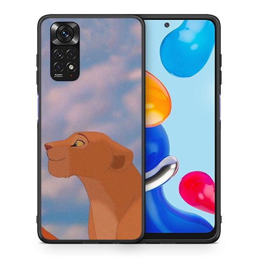 Θήκη Αγίου Βαλεντίνου Xiaomi Redmi Note 11 Lion Love 2 από τη Smartfits με σχέδιο στο πίσω μέρος και μαύρο περίβλημα | Xiaomi Redmi Note 11 Lion Love 2 case with colorful back and black bezels