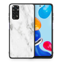 Thumbnail for Θήκη Xiaomi Redmi Note 11 White Marble από τη Smartfits με σχέδιο στο πίσω μέρος και μαύρο περίβλημα | Xiaomi Redmi Note 11 White Marble case with colorful back and black bezels