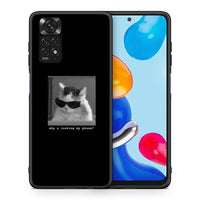Thumbnail for Θήκη Xiaomi Redmi Note 11 Meme Cat από τη Smartfits με σχέδιο στο πίσω μέρος και μαύρο περίβλημα | Xiaomi Redmi Note 11 Meme Cat case with colorful back and black bezels