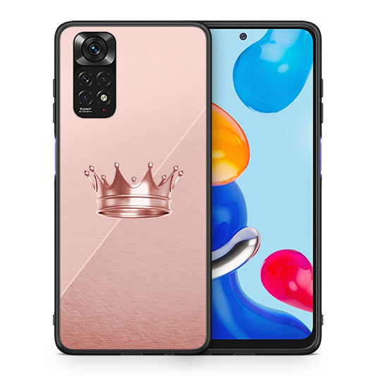 Θήκη Xiaomi Redmi Note 11 Crown Minimal από τη Smartfits με σχέδιο στο πίσω μέρος και μαύρο περίβλημα | Xiaomi Redmi Note 11 Crown Minimal case with colorful back and black bezels