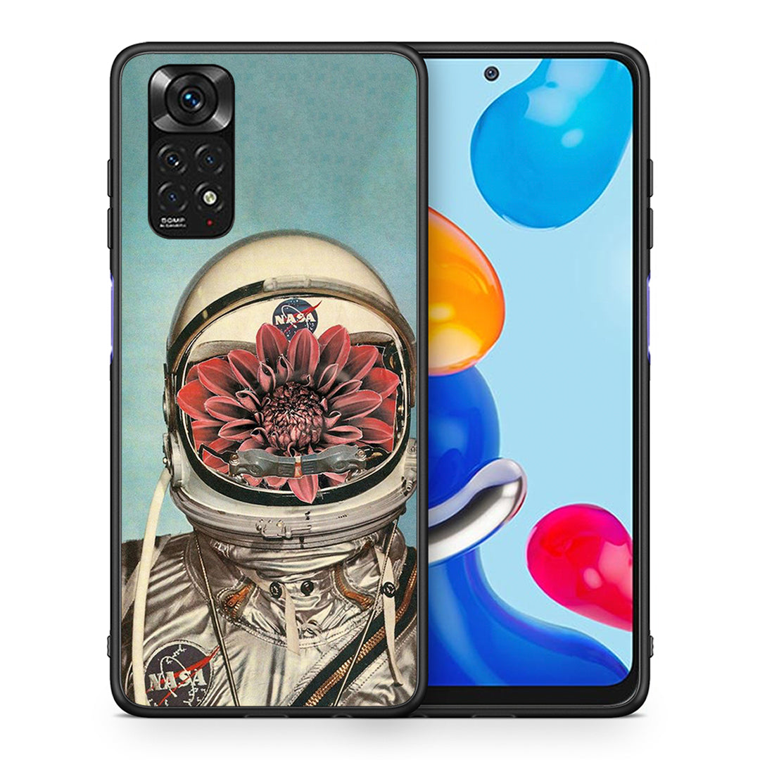 Θήκη Xiaomi Redmi Note 11 Nasa Bloom από τη Smartfits με σχέδιο στο πίσω μέρος και μαύρο περίβλημα | Xiaomi Redmi Note 11 Nasa Bloom case with colorful back and black bezels