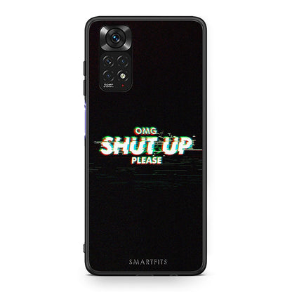 Xiaomi Redmi Note 11 OMG ShutUp θήκη από τη Smartfits με σχέδιο στο πίσω μέρος και μαύρο περίβλημα | Smartphone case with colorful back and black bezels by Smartfits