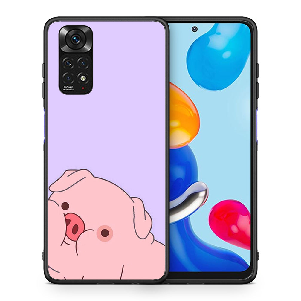Θήκη Αγίου Βαλεντίνου Xiaomi Redmi 10 / Redmi Note 11 4G Pig Love 2 από τη Smartfits με σχέδιο στο πίσω μέρος και μαύρο περίβλημα | Xiaomi Redmi 10 / Redmi Note 11 4G Pig Love 2 case with colorful back and black bezels