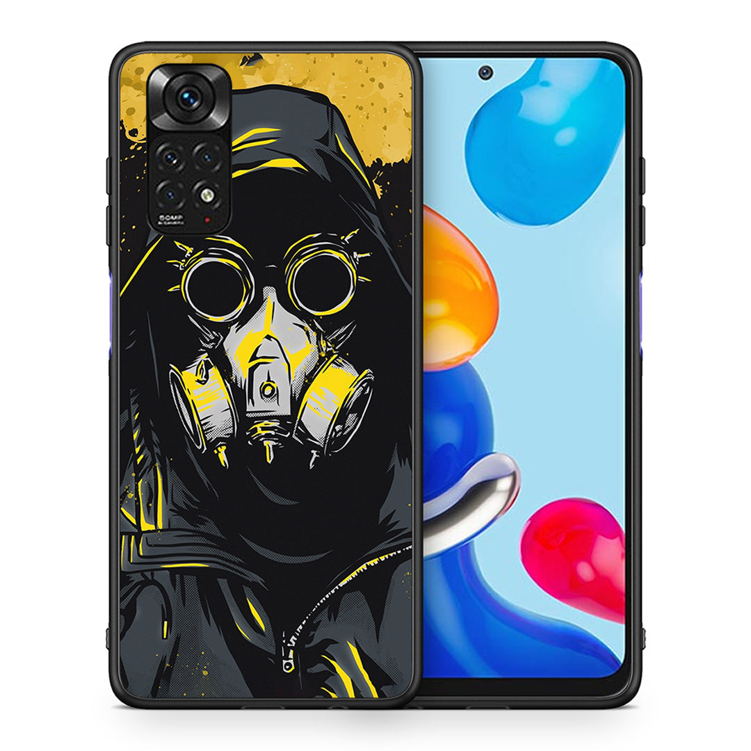 Θήκη Xiaomi Redmi Note 11 Mask PopArt από τη Smartfits με σχέδιο στο πίσω μέρος και μαύρο περίβλημα | Xiaomi Redmi Note 11 Mask PopArt case with colorful back and black bezels