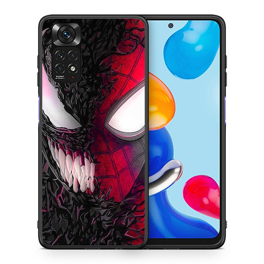 Θήκη Xiaomi Redmi Note 11 SpiderVenom PopArt από τη Smartfits με σχέδιο στο πίσω μέρος και μαύρο περίβλημα | Xiaomi Redmi Note 11 SpiderVenom PopArt case with colorful back and black bezels