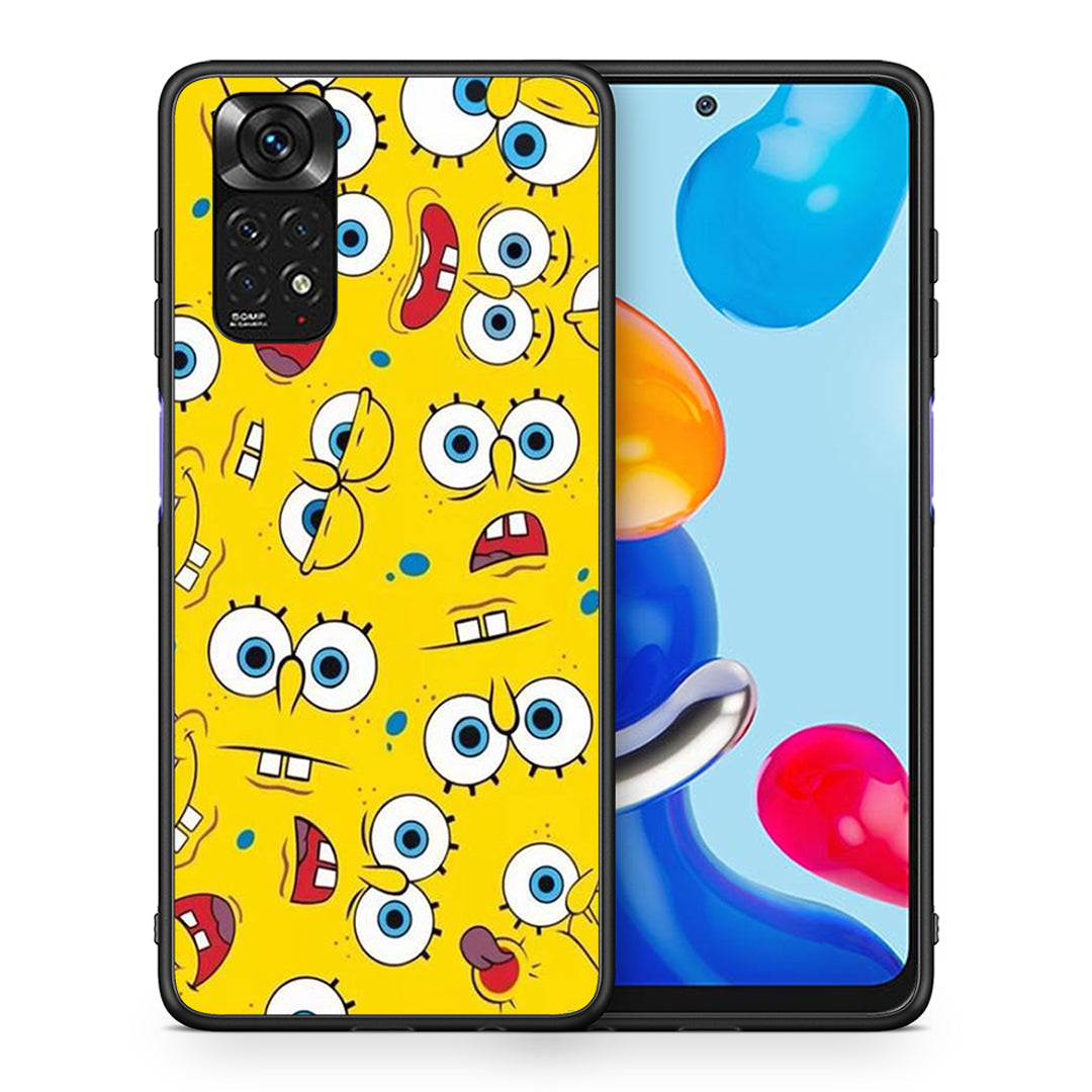 Θήκη Xiaomi Redmi Note 11 Sponge PopArt από τη Smartfits με σχέδιο στο πίσω μέρος και μαύρο περίβλημα | Xiaomi Redmi Note 11 Sponge PopArt case with colorful back and black bezels