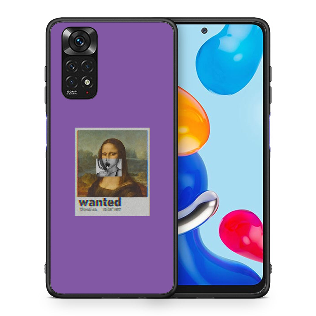 Θήκη Xiaomi Redmi Note 11 Monalisa Popart από τη Smartfits με σχέδιο στο πίσω μέρος και μαύρο περίβλημα | Xiaomi Redmi Note 11 Monalisa Popart case with colorful back and black bezels