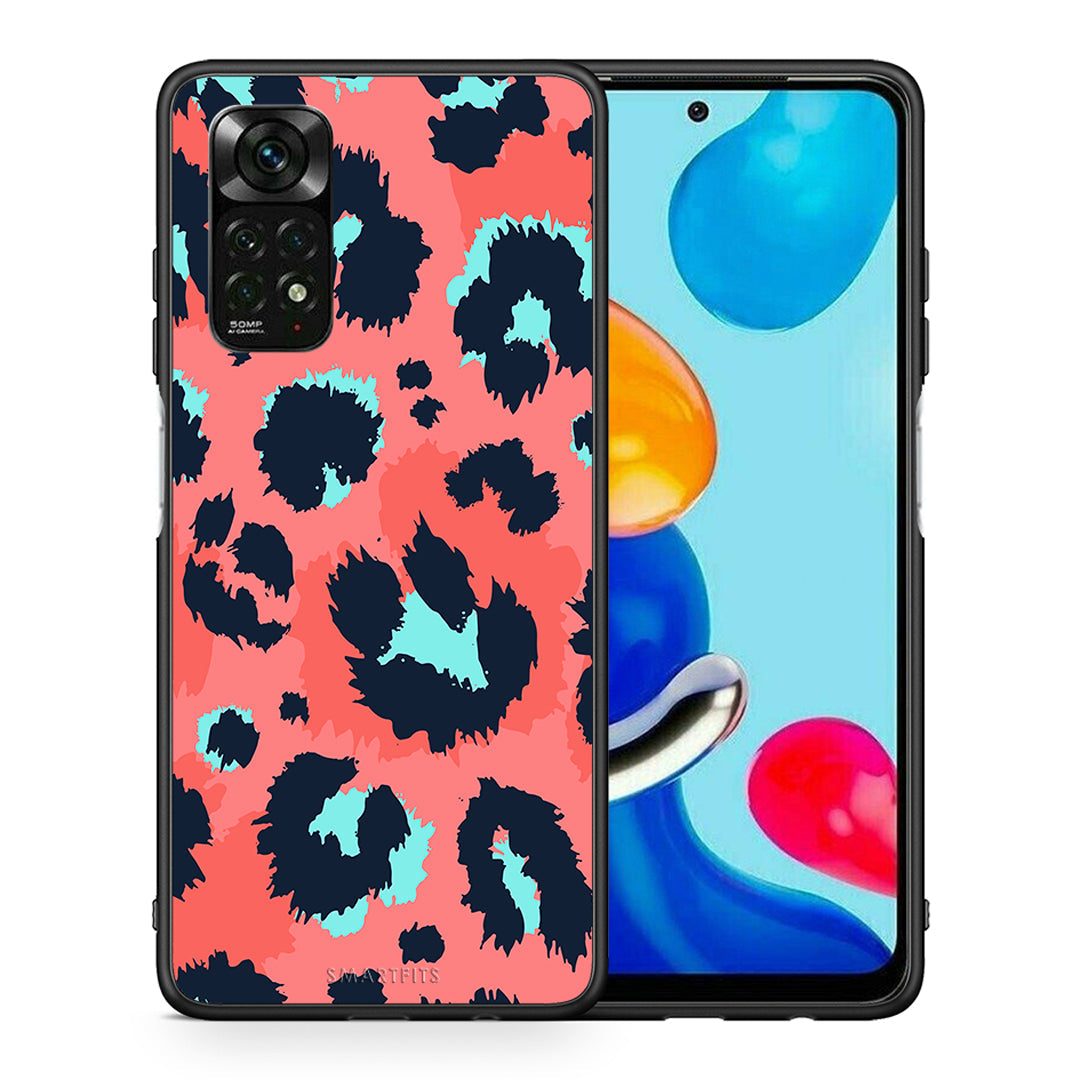 Θήκη Xiaomi Redmi Note 11 Pro 5G Pink Leopard Animal από τη Smartfits με σχέδιο στο πίσω μέρος και μαύρο περίβλημα | Xiaomi Redmi Note 11 Pro 5G Pink Leopard Animal case with colorful back and black bezels
