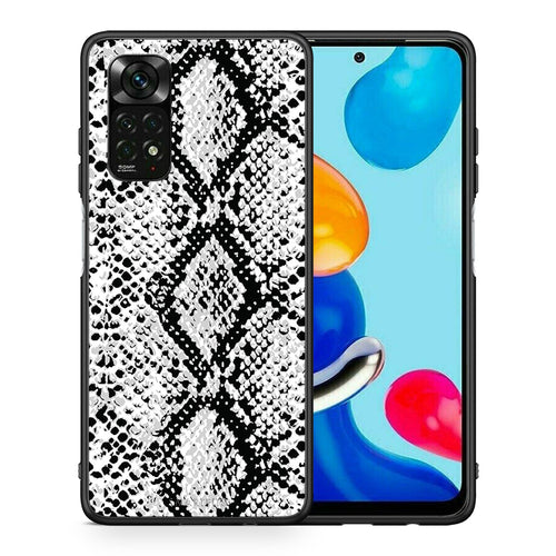 Θήκη Xiaomi Redmi Note 11 Pro 5G White Snake Animal από τη Smartfits με σχέδιο στο πίσω μέρος και μαύρο περίβλημα | Xiaomi Redmi Note 11 Pro 5G White Snake Animal case with colorful back and black bezels