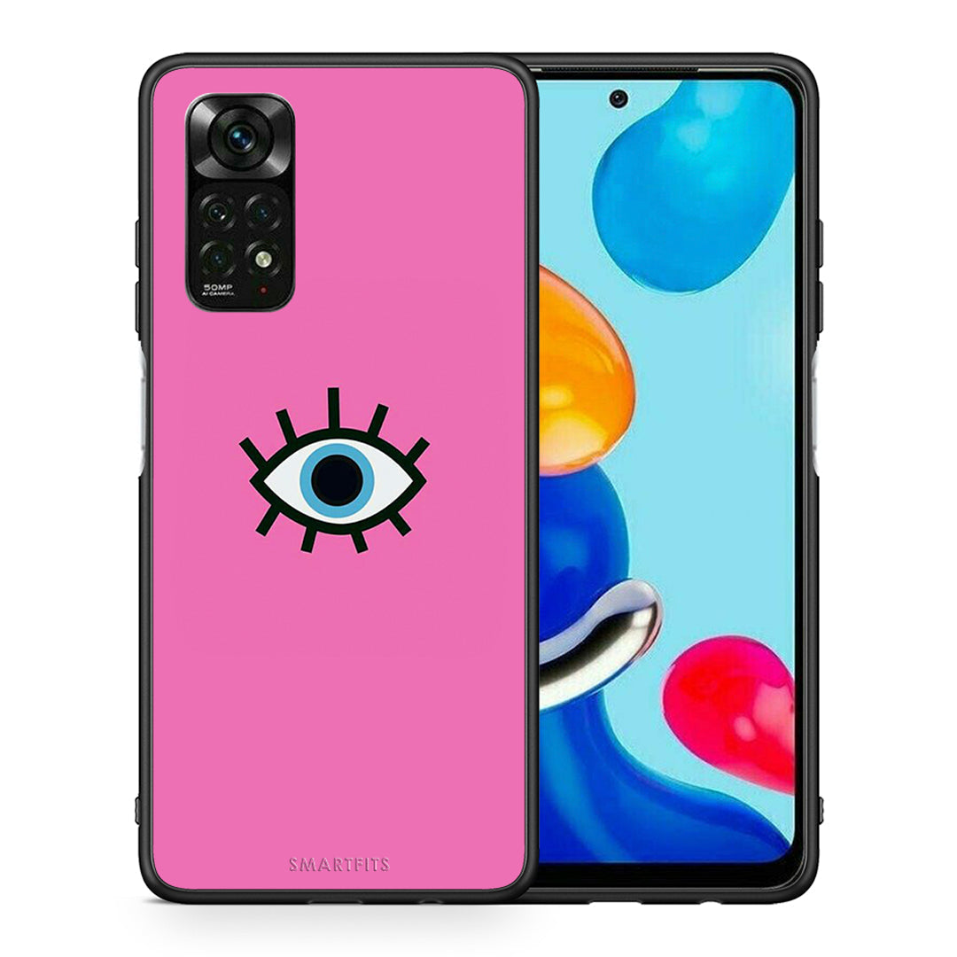 Θήκη Xiaomi Redmi Note 12 Pro 4G Blue Eye Pink από τη Smartfits με σχέδιο στο πίσω μέρος και μαύρο περίβλημα | Xiaomi Redmi Note 12 Pro 4G Blue Eye Pink case with colorful back and black bezels