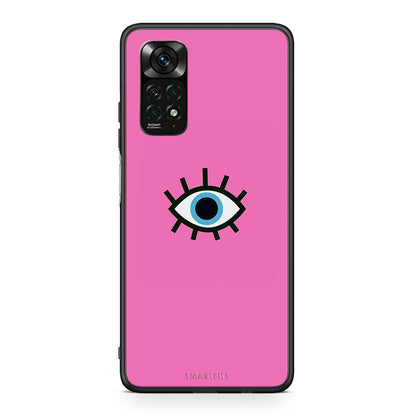 Xiaomi Redmi Note 11 Pro 5G Blue Eye Pink θήκη από τη Smartfits με σχέδιο στο πίσω μέρος και μαύρο περίβλημα | Smartphone case with colorful back and black bezels by Smartfits