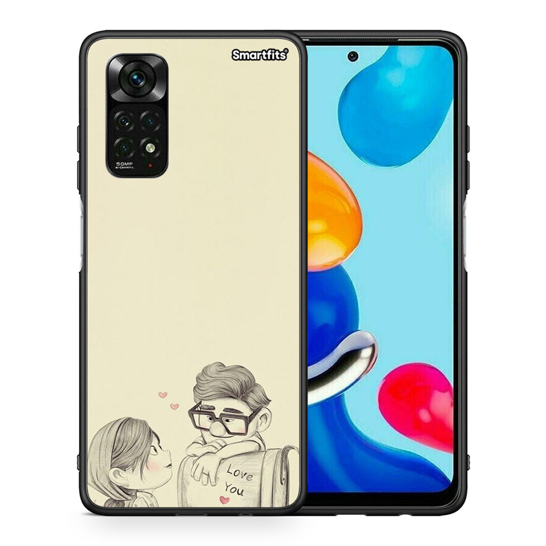 Θήκη Xiaomi Redmi Note 12 Pro 4G Carl And Ellie από τη Smartfits με σχέδιο στο πίσω μέρος και μαύρο περίβλημα | Xiaomi Redmi Note 12 Pro 4G Carl And Ellie case with colorful back and black bezels