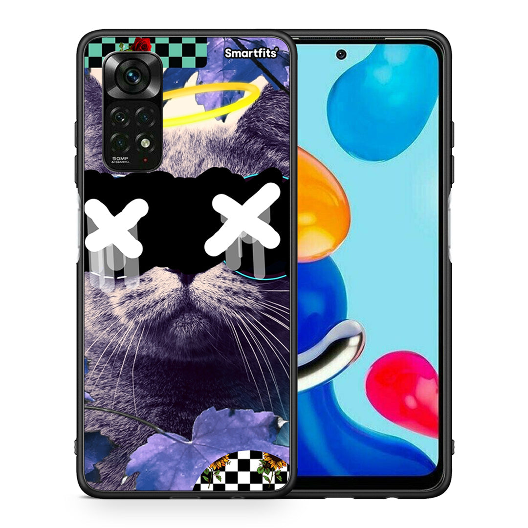 Θήκη Xiaomi Redmi Note 12 Pro 4G Cat Collage από τη Smartfits με σχέδιο στο πίσω μέρος και μαύρο περίβλημα | Xiaomi Redmi Note 12 Pro 4G Cat Collage case with colorful back and black bezels