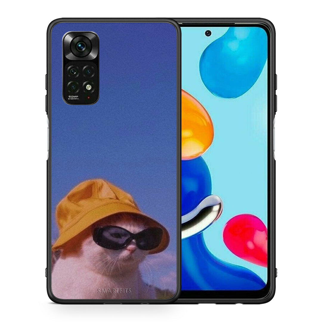 Θήκη Xiaomi Redmi Note 12 Pro 4G Cat Diva από τη Smartfits με σχέδιο στο πίσω μέρος και μαύρο περίβλημα | Xiaomi Redmi Note 12 Pro 4G Cat Diva case with colorful back and black bezels