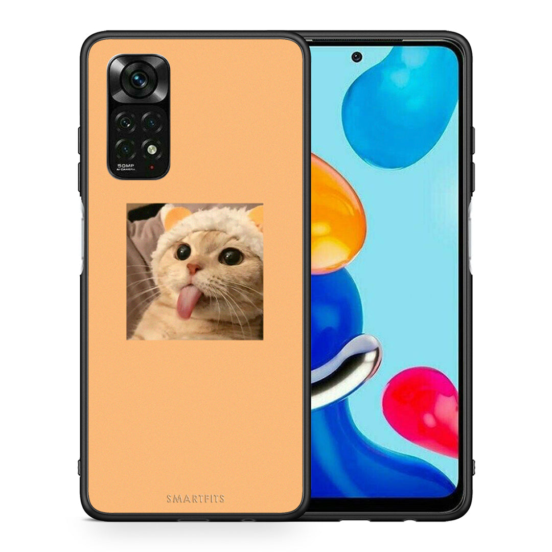 Θήκη Xiaomi Redmi Note 11 Pro 5G Cat Tongue από τη Smartfits με σχέδιο στο πίσω μέρος και μαύρο περίβλημα | Xiaomi Redmi Note 11 Pro 5G Cat Tongue case with colorful back and black bezels