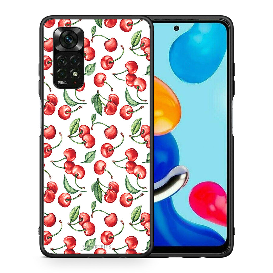 Θήκη Xiaomi Redmi Note 12 Pro 4G Cherry Summer από τη Smartfits με σχέδιο στο πίσω μέρος και μαύρο περίβλημα | Xiaomi Redmi Note 12 Pro 4G Cherry Summer case with colorful back and black bezels