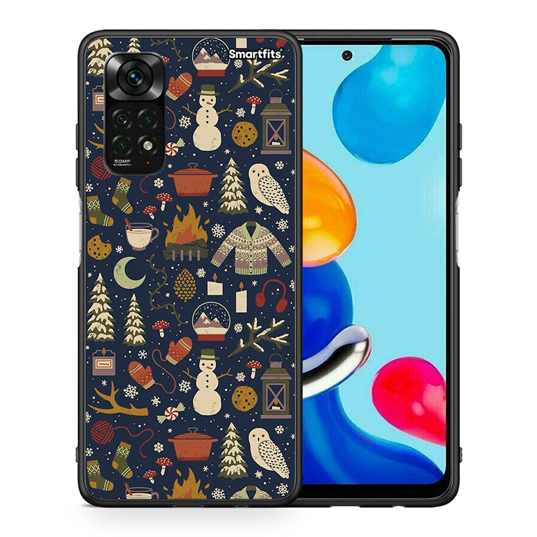 Θήκη Xiaomi Redmi Note 12 Pro 4G Christmas Elements από τη Smartfits με σχέδιο στο πίσω μέρος και μαύρο περίβλημα | Xiaomi Redmi Note 12 Pro 4G Christmas Elements case with colorful back and black bezels