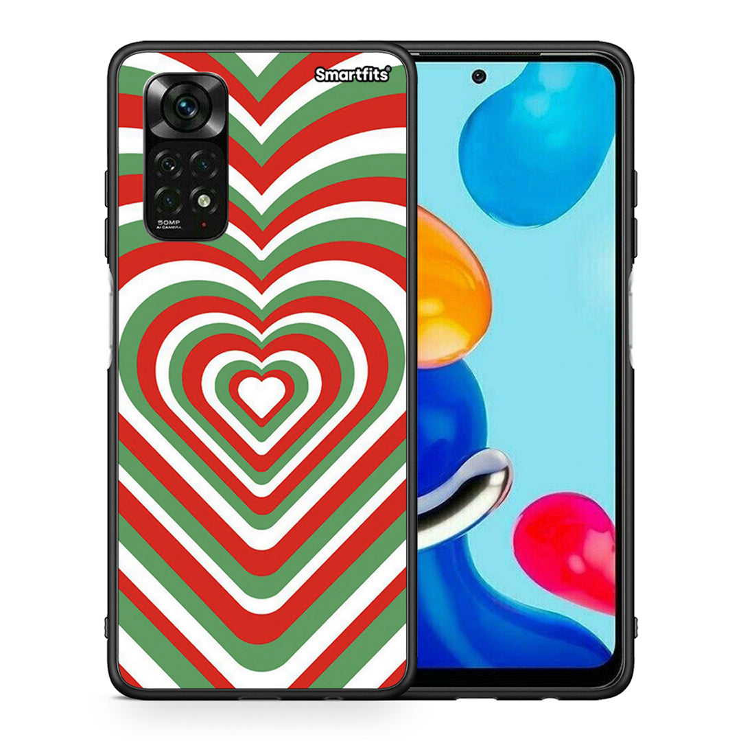 Θήκη Xiaomi Redmi Note 12 Pro 4G Christmas Hearts από τη Smartfits με σχέδιο στο πίσω μέρος και μαύρο περίβλημα | Xiaomi Redmi Note 12 Pro 4G Christmas Hearts case with colorful back and black bezels