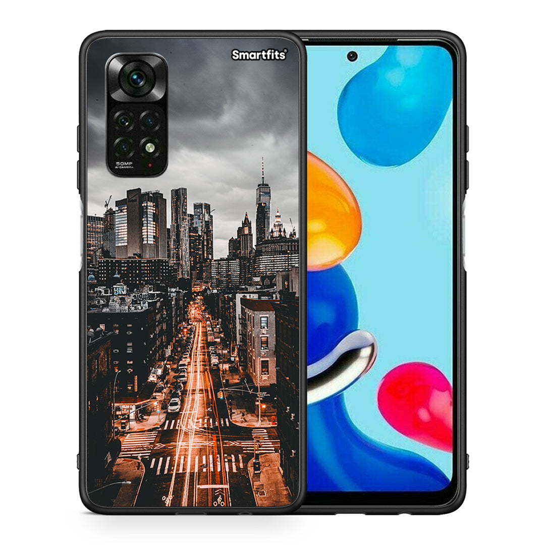 Θήκη Xiaomi Redmi Note 12 Pro 4G City Lights από τη Smartfits με σχέδιο στο πίσω μέρος και μαύρο περίβλημα | Xiaomi Redmi Note 12 Pro 4G City Lights case with colorful back and black bezels