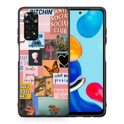 Θήκη Αγίου Βαλεντίνου Xiaomi Redmi Note 11 Pro 5G Collage Bitchin από τη Smartfits με σχέδιο στο πίσω μέρος και μαύρο περίβλημα | Xiaomi Redmi Note 11 Pro 5G Collage Bitchin case with colorful back and black bezels