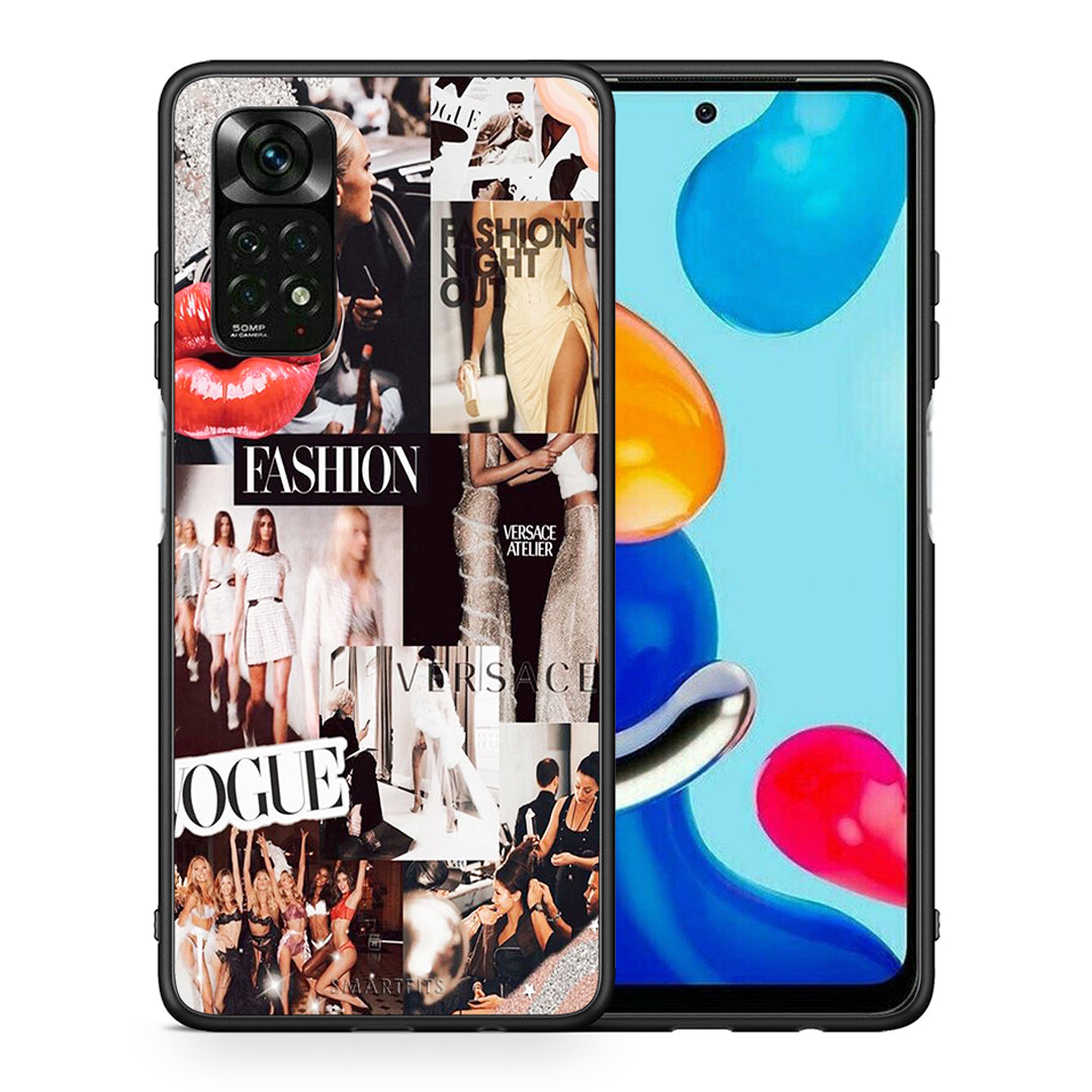 Θήκη Αγίου Βαλεντίνου Xiaomi Redmi Note 12 Pro 4G Collage Fashion από τη Smartfits με σχέδιο στο πίσω μέρος και μαύρο περίβλημα | Xiaomi Redmi Note 12 Pro 4G Collage Fashion case with colorful back and black bezels