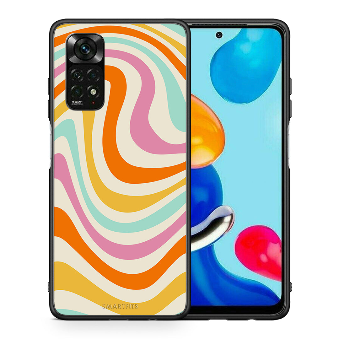 Θήκη Xiaomi Redmi Note 11 Pro 5G Colourful Waves από τη Smartfits με σχέδιο στο πίσω μέρος και μαύρο περίβλημα | Xiaomi Redmi Note 11 Pro 5G Colourful Waves case with colorful back and black bezels