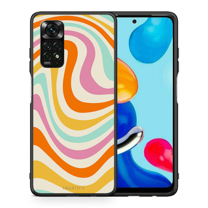 Θήκη Xiaomi Redmi Note 11 Pro 5G Colourful Waves από τη Smartfits με σχέδιο στο πίσω μέρος και μαύρο περίβλημα | Xiaomi Redmi Note 11 Pro 5G Colourful Waves case with colorful back and black bezels