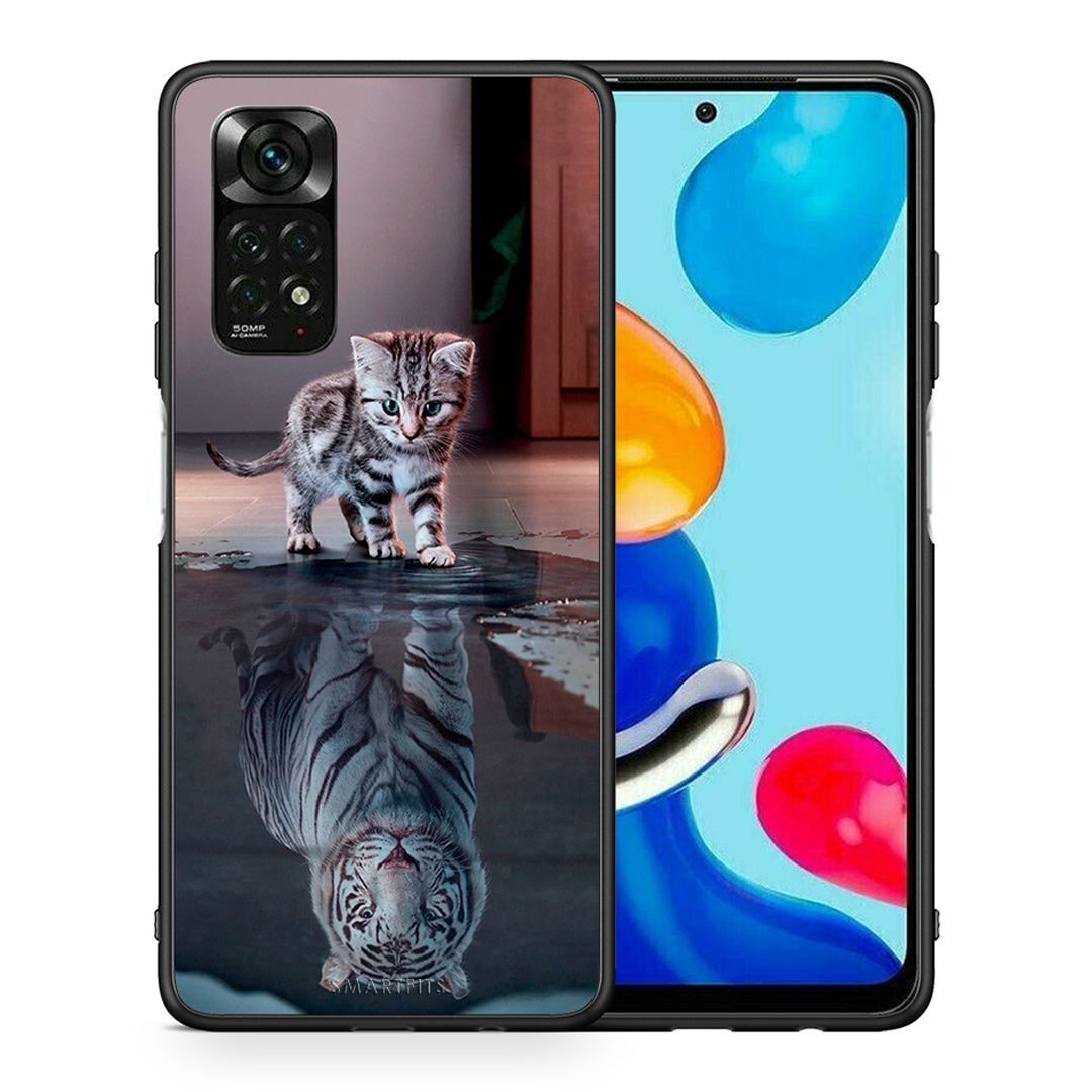 Θήκη Xiaomi Redmi Note 12 Pro 4G Tiger Cute από τη Smartfits με σχέδιο στο πίσω μέρος και μαύρο περίβλημα | Xiaomi Redmi Note 12 Pro 4G Tiger Cute case with colorful back and black bezels