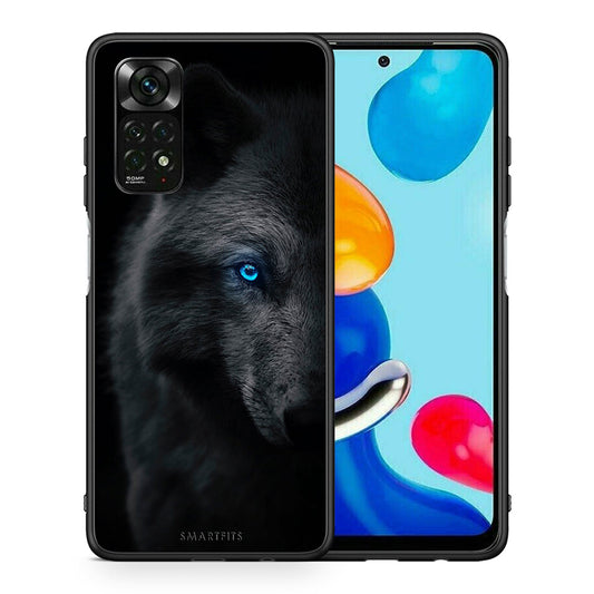 Θήκη Xiaomi Redmi Note 11 Pro 5G Dark Wolf από τη Smartfits με σχέδιο στο πίσω μέρος και μαύρο περίβλημα | Xiaomi Redmi Note 11 Pro 5G Dark Wolf case with colorful back and black bezels
