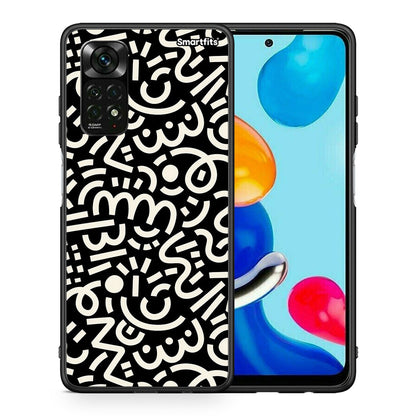 Θήκη Xiaomi Redmi Note 11 Pro 5G Doodle Art από τη Smartfits με σχέδιο στο πίσω μέρος και μαύρο περίβλημα | Xiaomi Redmi Note 11 Pro 5G Doodle Art case with colorful back and black bezels