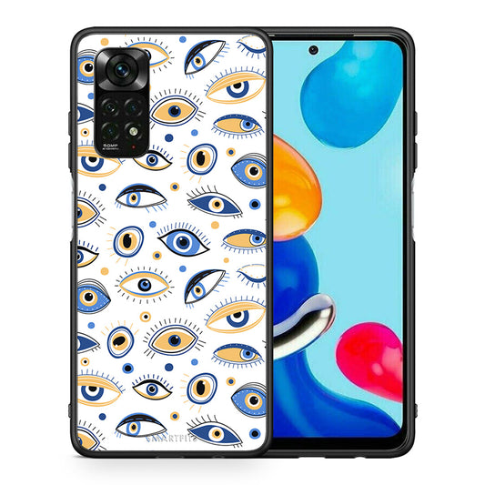 Θήκη Xiaomi Redmi Note 11 Pro 5G Ftou Ftou από τη Smartfits με σχέδιο στο πίσω μέρος και μαύρο περίβλημα | Xiaomi Redmi Note 11 Pro 5G Ftou Ftou case with colorful back and black bezels