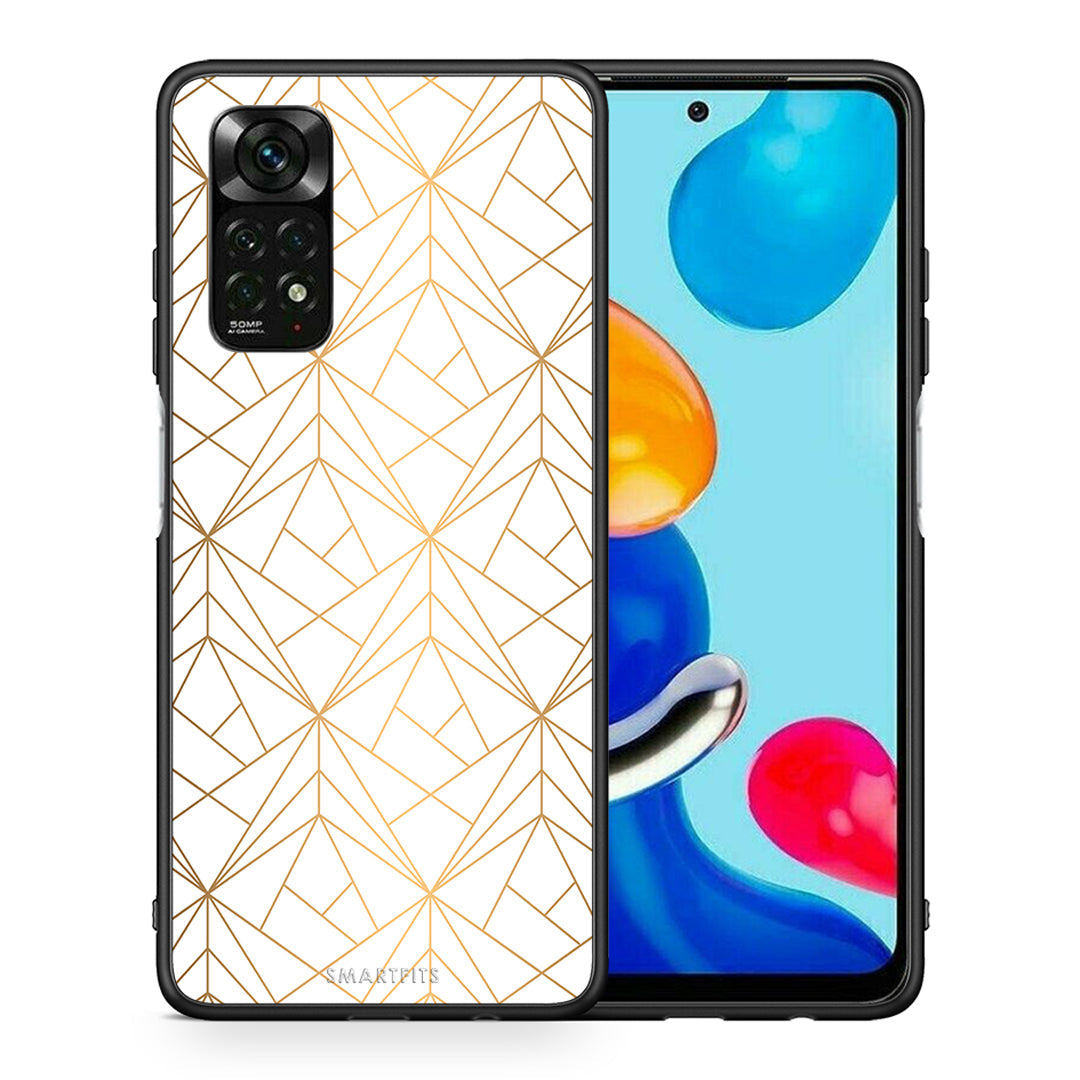 Θήκη Xiaomi Redmi Note 11 Pro 5G Luxury White Geometric από τη Smartfits με σχέδιο στο πίσω μέρος και μαύρο περίβλημα | Xiaomi Redmi Note 11 Pro 5G Luxury White Geometric case with colorful back and black bezels