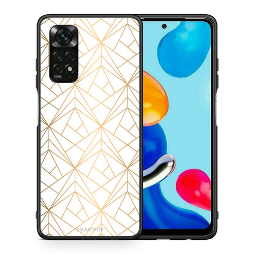 Θήκη Xiaomi Redmi Note 11 Pro 5G Luxury White Geometric από τη Smartfits με σχέδιο στο πίσω μέρος και μαύρο περίβλημα | Xiaomi Redmi Note 11 Pro 5G Luxury White Geometric case with colorful back and black bezels